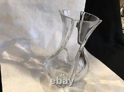 Baccarat Crystal Glass Serpentin Pattern Vase Large French 10'' H 5 1/4'' Wide