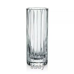 Baccarat Crystal Harmonie Clear Paneled Glass Cylinder Heavy 7.8 Vase $450