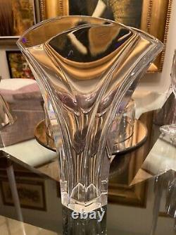 Baccarat Crystal Large Gingko Vase 9.5