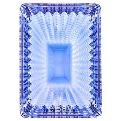 Baccarat Crystal Rectangular Eye Vase Blue
