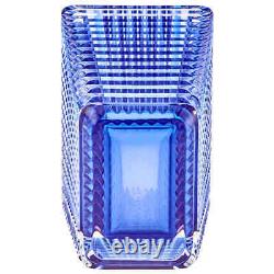 Baccarat Crystal Rectangular Eye Vase Blue