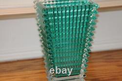 Baccarat Crystal Rectangular Eye Vase Green Made In France Nicolas Triboulot