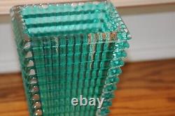 Baccarat Crystal Rectangular Eye Vase Green Made In France Nicolas Triboulot