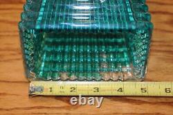 Baccarat Crystal Rectangular Eye Vase Green Made In France Nicolas Triboulot