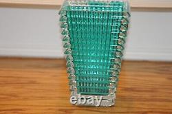 Baccarat Crystal Rectangular Eye Vase Green Made In France Nicolas Triboulot