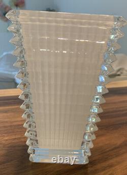 Baccarat Crystal Rectangular Eye Vase White 8 H BRAND NEW Retail $750