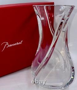 Baccarat Crystal Serpentine 8 Vase Stunning Unused in Original Box