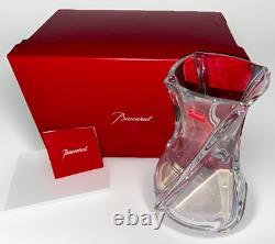 Baccarat Crystal Serpentine 8 Vase Stunning Unused in Original Box