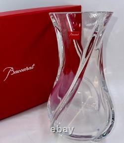 Baccarat Crystal Serpentine 8 Vase Stunning Unused in Original Box
