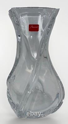 Baccarat Crystal Serpentine 8 Vase Stunning Unused in Original Box