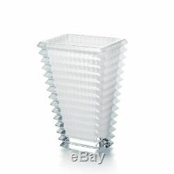 Baccarat Crystal Small Rectangular Eye Vase White 8 H BRAND NEW