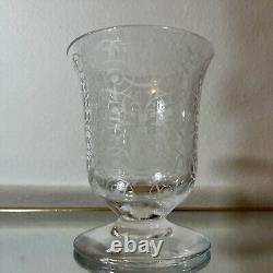 Baccarat Crystal Vase Finely Engraved Michelangelo Pattern. Signed