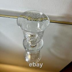 Baccarat Crystal Vase Finely Engraved Michelangelo Pattern. Signed