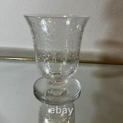 Baccarat Crystal Vase Finely Engraved Michelangelo Pattern. Signed