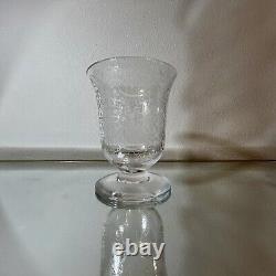 Baccarat Crystal Vase Finely Engraved Michelangelo Pattern. Signed