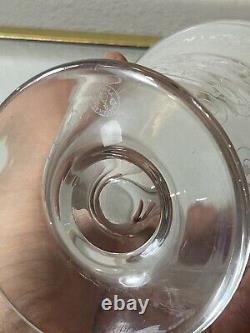 Baccarat Crystal Vase Finely Engraved Michelangelo Pattern. Signed