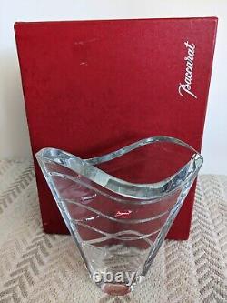 Baccarat Crystal Wave Vase, clear, with box, 8.5 inch tall