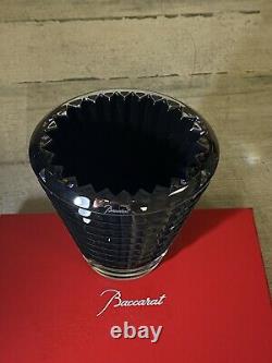 Baccarat Eye Vase Small Round Black 2814035 New Open Box