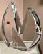 Baccarat France Abstract Art Deco Display Crystal Sculpture Base of Vecteur Vase