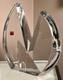 Baccarat France Abstract Art Deco Display Crystal Sculpture Base of Vecteur Vase