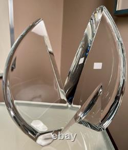 Baccarat France Abstract Art Deco Display Crystal Sculpture Base of Vecteur Vase