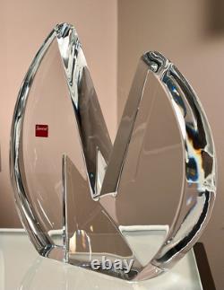Baccarat France Abstract Art Deco Display Crystal Sculpture Base of Vecteur Vase