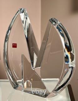Baccarat France Abstract Art Deco Display Crystal Sculpture Base of Vecteur Vase