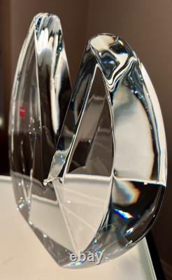Baccarat France Abstract Art Deco Display Crystal Sculpture Base of Vecteur Vase