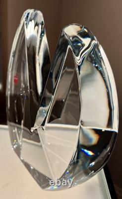 Baccarat France Abstract Art Deco Display Crystal Sculpture Base of Vecteur Vase