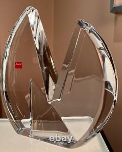 Baccarat France Abstract Art Deco Display Crystal Sculpture Base of Vecteur Vase