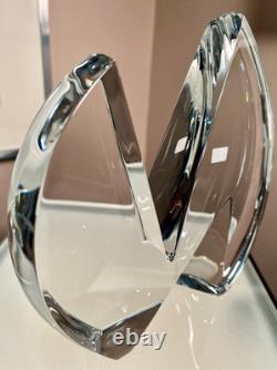 Baccarat France Abstract Art Deco Display Crystal Sculpture Base of Vecteur Vase
