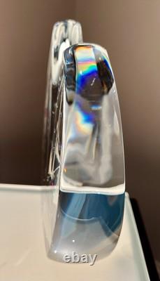 Baccarat France Abstract Art Deco Display Crystal Sculpture Base of Vecteur Vase