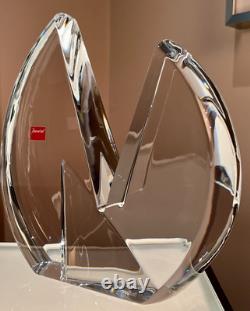 Baccarat France Abstract Art Deco Display Crystal Sculpture Base of Vecteur Vase