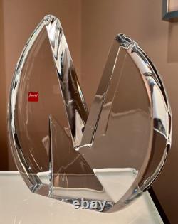 Baccarat France Abstract Art Deco Display Crystal Sculpture Base of Vecteur Vase