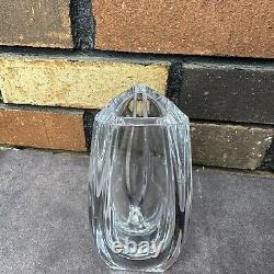 Baccarat France French Crystal Bouton D Or 6 Signed Glass Triangular Vase