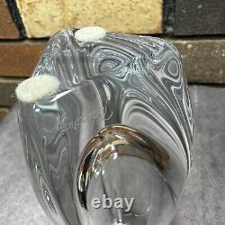 Baccarat France French Crystal Bouton D Or 6 Signed Glass Triangular Vase