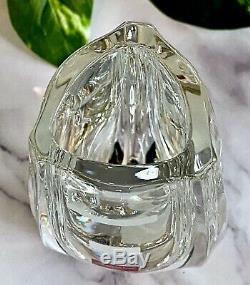 Baccarat French Crystal Bouton d' Or Triangle Vase New Mint Signed Authentic