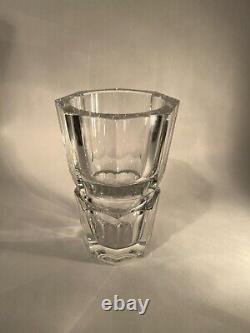 Baccarat French Crystal EDITH Multi Sided / Faceted Heavy Vase, 7.25 H