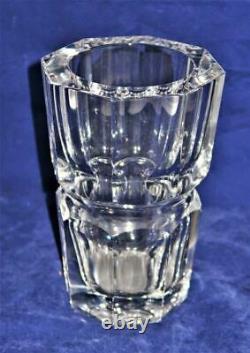 Baccarat French Crystal EDITH Multi Sided Heavy Vase, 7