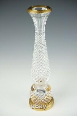 Baccarat French Cut Crystal Bronze Flower Bud Vase