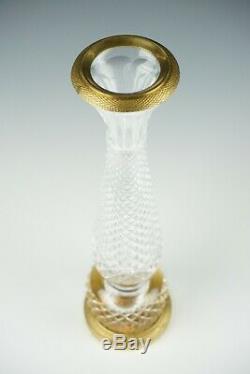 Baccarat French Cut Crystal Bronze Flower Bud Vase