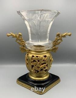 Baccarat French Glass Vase Escalier De Cristal Gu Bronze Ormolu Mount Japonisme