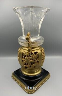 Baccarat French Glass Vase Escalier De Cristal Gu Bronze Ormolu Mount Japonisme