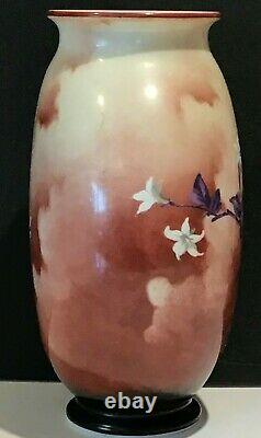 Baccarat French Opaline Vase Japanese Style Bird Perched Flowers, Large 12