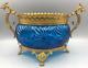 Baccarat Glass Blue Rosaces Centerpiece Bowl Jardiniere Gilt Bronze Mount French