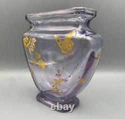 Baccarat Glass Vases Alexandrite L'escalier De Cristal Enameled French Japonisme