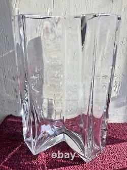 Baccarat Large French Crystal Corner Angle Vase 11.5'
