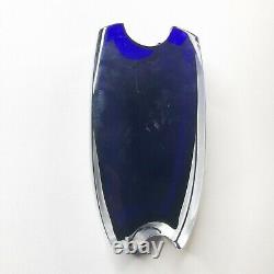 Baccarat Oceanie Tall Crystal Vase Cobalt Blue