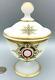 Baccarat Opaline Glass Box Vase French Jeweled Gilt Candy Dish Covered Enameled
