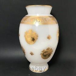 Baccarat Opaline Glass Vase Japonisme King France 12 Rare